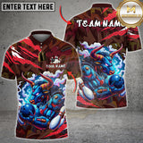 Maxcorners Bowling Shirt Cyber Bull Neon Graffiti Multioptions Personalized Name, Team Name Unisex 3D Shirt (4 Colors)