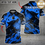 Maxcorners Darts Shirt Black Fire Wolf Moon Target Design Multi Options Personalized Name, Team Name 3D Shirt
