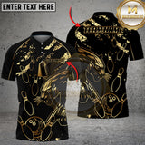 Maxcorners Bowling Golden Panther Multicolor Customized Name, Team Name 3D Shirts