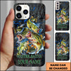 Maxcorners Largemouth Bass Fishing Splash Action Design Personalized Name 3D Phone Case