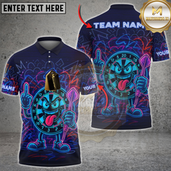 Maxcorners Darts Angry Dartboard Neon Style Multicolor Customized Name, Team Name 3D Shirts