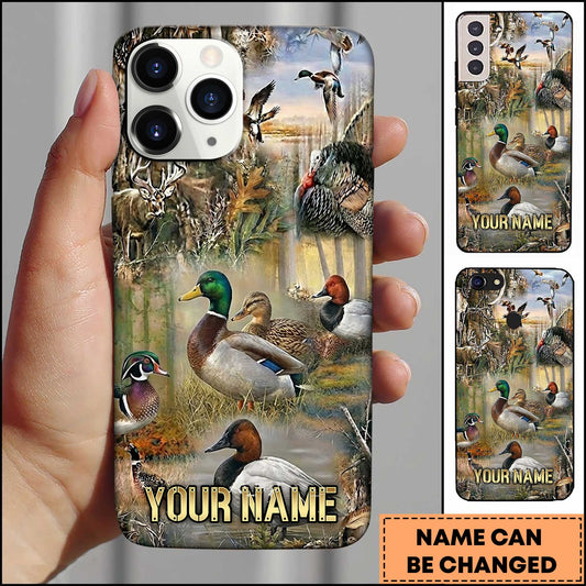 Maxcorners Duck Hunting Waterfowl Wetland Scene Personalized Name 3D Phone Case