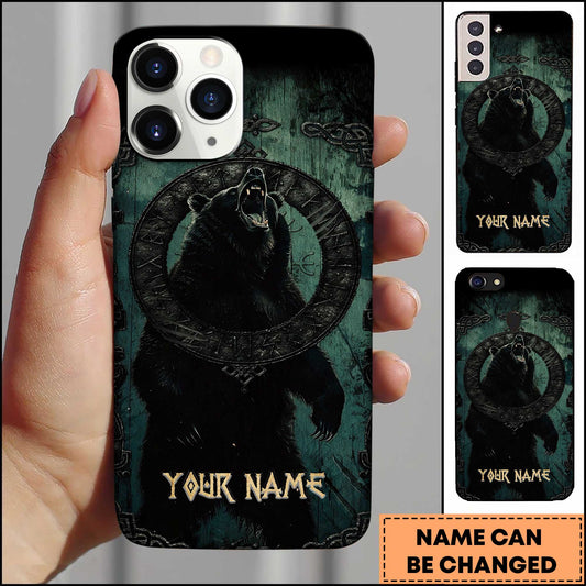 Maxcorners Majestic Bear Hunting Rune Personalized Name 3D Phone Case