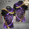 Maxcorners Darts Luxury Gold Flame Dartboard Design Multicolor Customized Name Team Name 3D Shirts