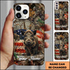 Maxcorners Wild Boar Hunting American Flag Personalized Name Phone Case