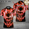 Maxcorners Bowling Flame Skull Bowling Pins Multicolor Customized Name, Team Name 3D Shirts