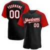 Maxcorners Custom Black White-Red Authentic Raglan Sleeves Baseball Jersey LM2605