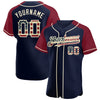 Maxcorners Custom Red Royal-White 3D American Flag Fashion Premium Baseball Jersey LM0210