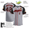 Maxcorners Custom Gray Black-Red Authentic Raglan Sleeves Baseball Jersey LM2605