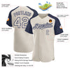 Maxcorners Custom Cream Navy Authentic Raglan Sleeves Baseball Jersey LM2605