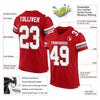 Maxcorners Custom Red White-Gray Mesh Authentic Classic Football Jersey LM2605