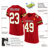 Maxcorners Custom Red White-Gold Mesh Authentic Classic Football Jersey LM2605