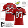Maxcorners Custom Red White-Black Authentic Football Jersey LM2605