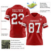 Maxcorners Custom Red White Authentic Football Jersey LM2605