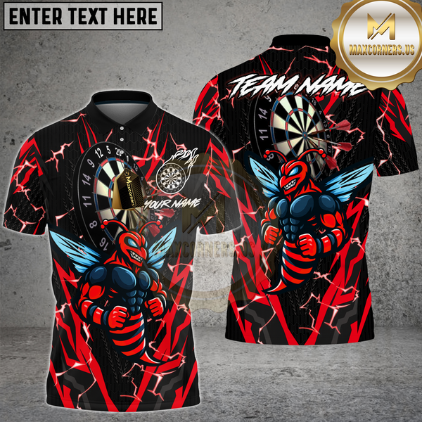 Maxcorners Dart Shirt Lightning Hornet Design Multioptions Personalized Name, Team Name Unisex 3D Shirt (4 Colors)