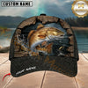 Maxcorners Fishing Rustic Wood Frame Black Scale Customized Name 3D Cap