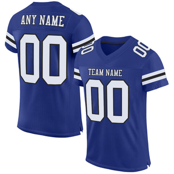 Maxcorners Custom Royal White-Black Mesh Authentic Football Jersey LM2605