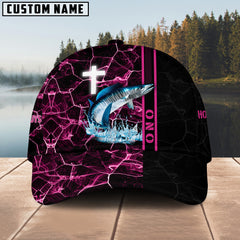 Maxcorners Premium Cross And Deer 3D Personalized Pink Cap For Rhonda