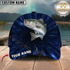 Maxcorners Fishing Neon Blue Purple Light Burst Customized Name 3D Cap