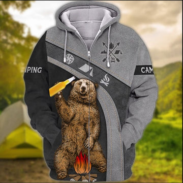 Maxcorners Go Outside Camping Bear All Over Print 3D