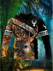Maxcorners Customized Name Deer Hunting Orange 3D Shirt