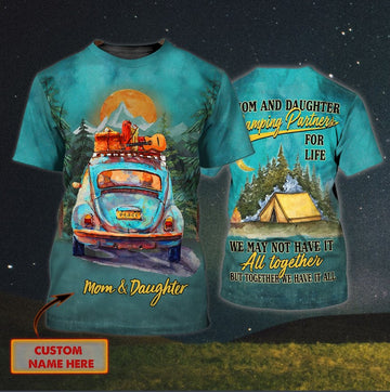 Maxcorners Camping Mom and Daughter Personalized Name Shirt All Over Print 3D