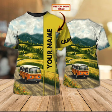 Maxcorners Camping Lovely Personalized Name Shirt All Over Print 3D