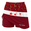 Maxcorners Customized Bowling Trouser Skirts With Shorts Underneath, Festive Christmas Ho Skorts With Pockets