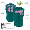 Maxcorners Custom Teal Pink-White Authentic Sleeveless Baseball Jersey LM2605