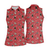 Maxcorners Red Cowboy Horse Paisley Pattern Golf Shirt, Ladies Golf Shirts, Women’s Golf Apparel LM1507
