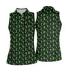 Maxcorners Neon Green Cocktails Three Leaf Clover St Patrick's Day Golf Shirt, Women's Golf Tops, Ladies Golf Shirts