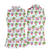 Maxcorners Flamingo Float Santa Christmas Golf Shirt, Women's Golf Tops, Hawaiian Golf Shirt, Golf Shirts For Women LM1507