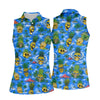 Maxcorners Pineapple Skull Island Ocean Hawaiian Golf Shirt, Hawaiian Golf Shirt, Golf Tops For Women LM1507