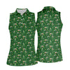 Maxcorners St Patrick's Day Leprechaun Character Golf And Beer Green Golf Shirt, Fun Women's Golf Shirts, Ladies Golf Polos