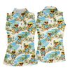 Maxcorners Cute Funny Duck Hawaiian Golf Shirt, Beach Theme Women's Golf Tops, Ladies Golf Shirts LM1507