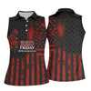 Maxcorners Red Friday American Flag Poppy Polo Shirt, Women’s Golf Apparel, Printed Golf Shirt LM1507