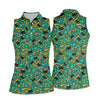 Maxcorners Shamrock Beer Lucky Four Leaf Clover St Patrick's Day Pot Of Gold Women's Golf Shirts, Ladies Golf Polos