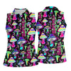Maxcorners Black Neon Mushroom Pattern Golf Shirt, Women’s Golf Polo, Golf Shirts For Women, Performance Golf Shirt LM1507