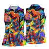 Maxcorners Colorful Cat Wearing Sunglasses Art Golf Shirt, Women's Golf Shirt, Hawaiian Golf Shirt LM1507