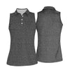 Maxcorners Black Text Pattern Golf Polo Shirt, Women’s Golf Apparel, Golf Shirts For Women LM1507