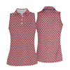 Maxcorners Red New York Assman Pattern Polo Shirt, Ladies Golf Shirts, Hawaiian Golf Shirt, Women’s Golf Apparel LM1507