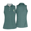 Maxcorners St Patrick's Day Shamrock Golf And Beer Green Golf Shirt, Women's Golf Tops, Ladies Golf Polos