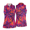 Maxcorners Purple Palm Tree Tropical Island Golf Shirt, Golf Polo For Women, Printed Golf Shirt LM1507