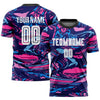 Maxcorners Custom Figure White-Pink Sublimation Soccer Uniform Jersey LM2605