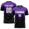 Maxcorners Custom Purple White-Black Sublimation Fade Fashion Soccer Uniform Jersey LM2605