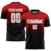 Maxcorners Custom Red White-Black Sublimation Fade Fashion Soccer Uniform Jersey LM2605