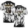 Maxcorners Custom White Black-Old Gold Sublimation Soccer Uniform Jersey LM2605