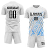 Maxcorners Custom White Black-Light Blue Sublimation Soccer Uniform Jersey LM2605