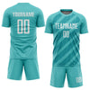 Maxcorners Custom Aqua White Elite Sublimation Soccer Uniform Jersey LM2605