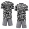 Maxcorners Custom Camo Black-Gray Sublimation Salute To Service Soccer Uniform Jersey LM2605